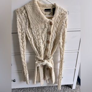 Vintage DKNY asymmetrical wool button up sweater size M